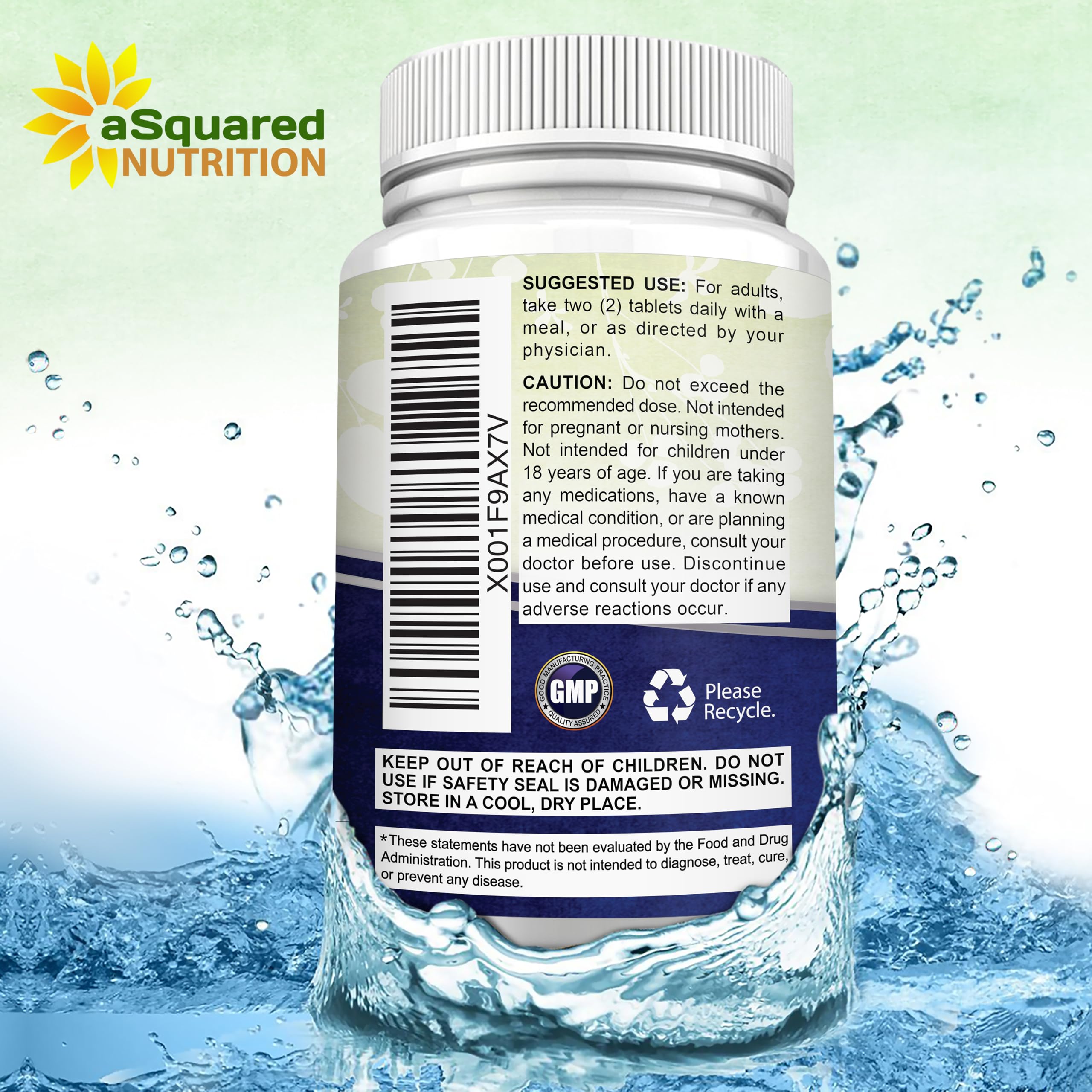 aSquared Nutrition Magnesium Glycinate 400mg - 180 Tablets - Max Strength Magnesium Bisglycinate Supplement -Maximum Bioavailability & Absorption-Non-GMO -Not Buffered-Supports Muscles, Bones & Heart
