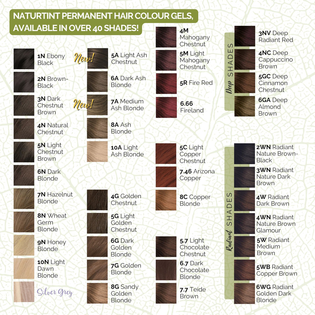 Naturtint Permanent Hair Colour Gel 7A Medium Ash Blonde, Plant Enriched, Biobased, Ammonia Free, Long Lasting Grey Coverage and Radiant Colour, Nourishment and Protection