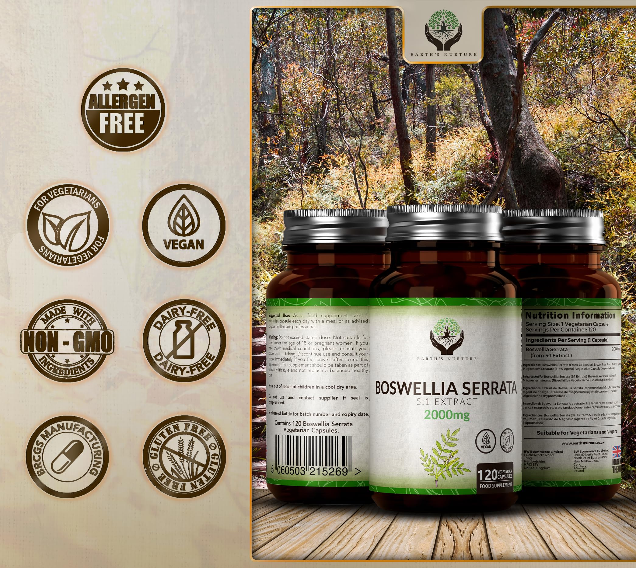EN Boswellia Serrata, 120 Capsules, 2000mg 5:1 Extract, High Strength