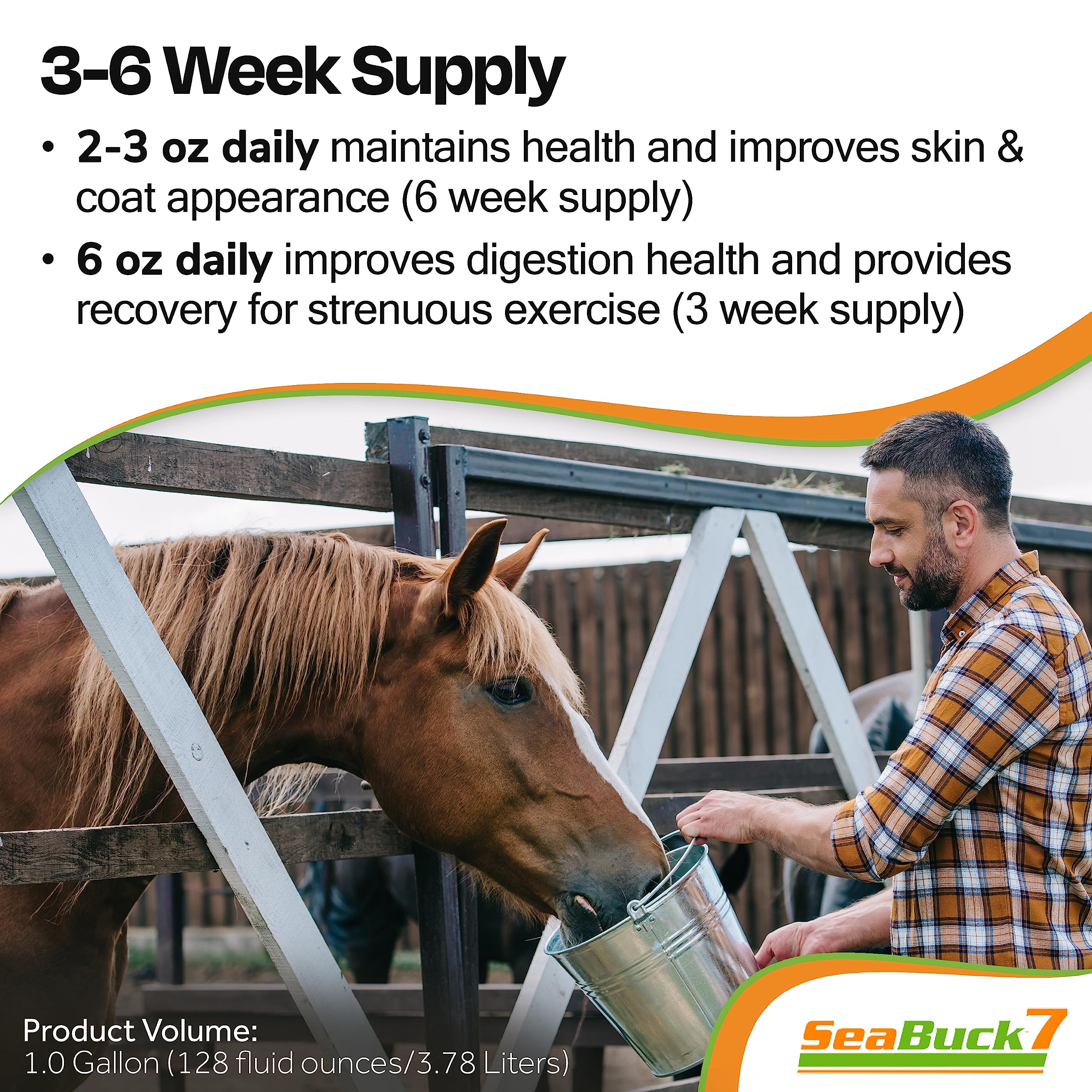 SeaBuck 7 Equine Sea Buckthorn Supplement for Horses, 1 Gallon