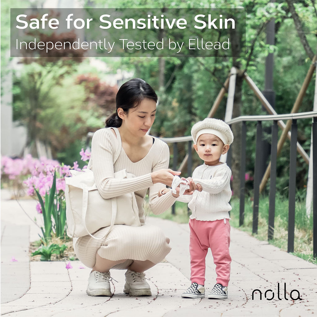 Nolla Flushable Wipes, 100% Plant-Based, Plastic-Free and Biodegradable - For Adults and Kids - Unscented + Soothing Aloe and Vitamin E 360 Count (6 Packs of 60)