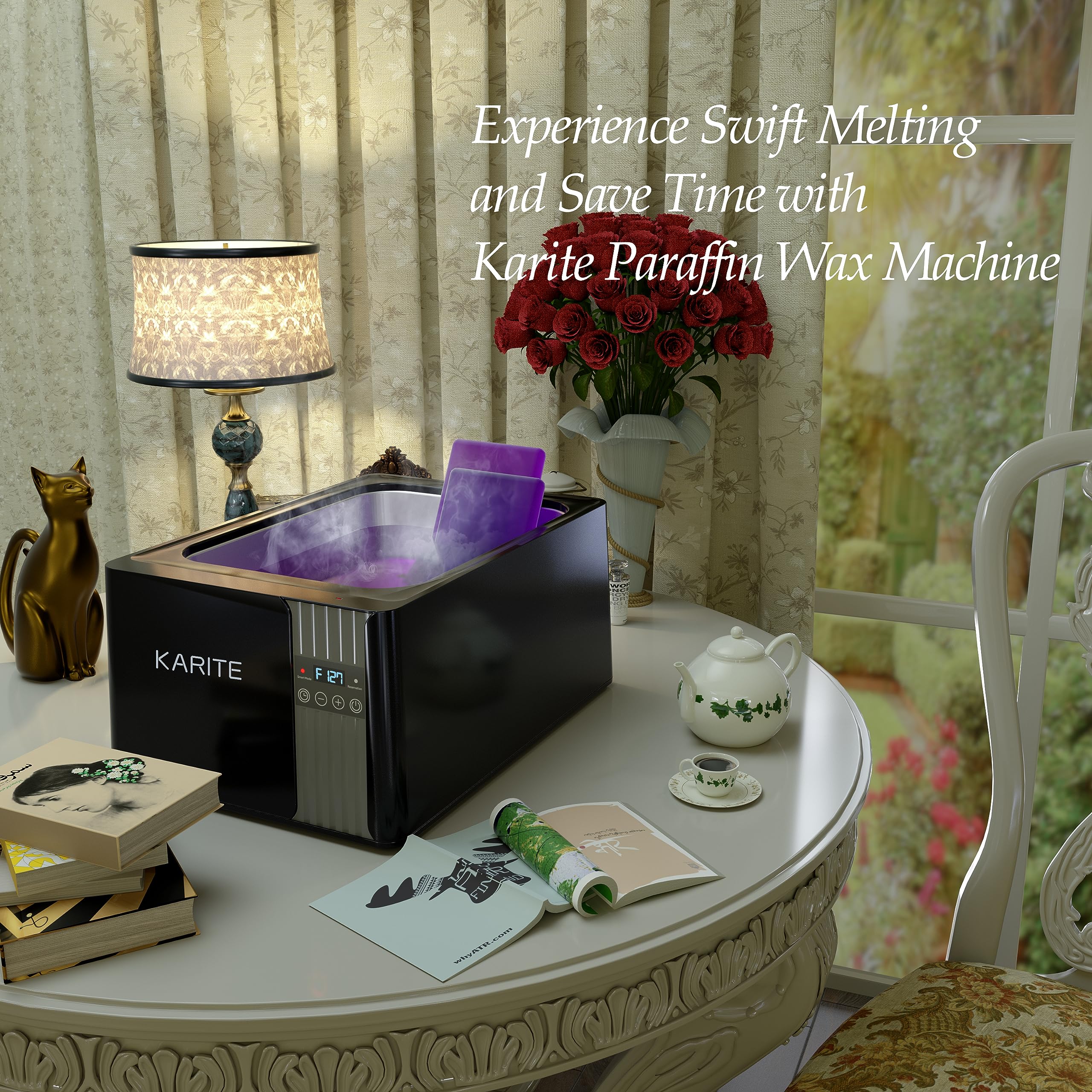 KARITE Paraffin Wax Machine for Hands and Feet, 9000ml Paraffin Wax Bath with Auto-Timer, Smart Mode, Precision Temperature Control, Paraffin Wax Warmer Kit with 16PCs Refills