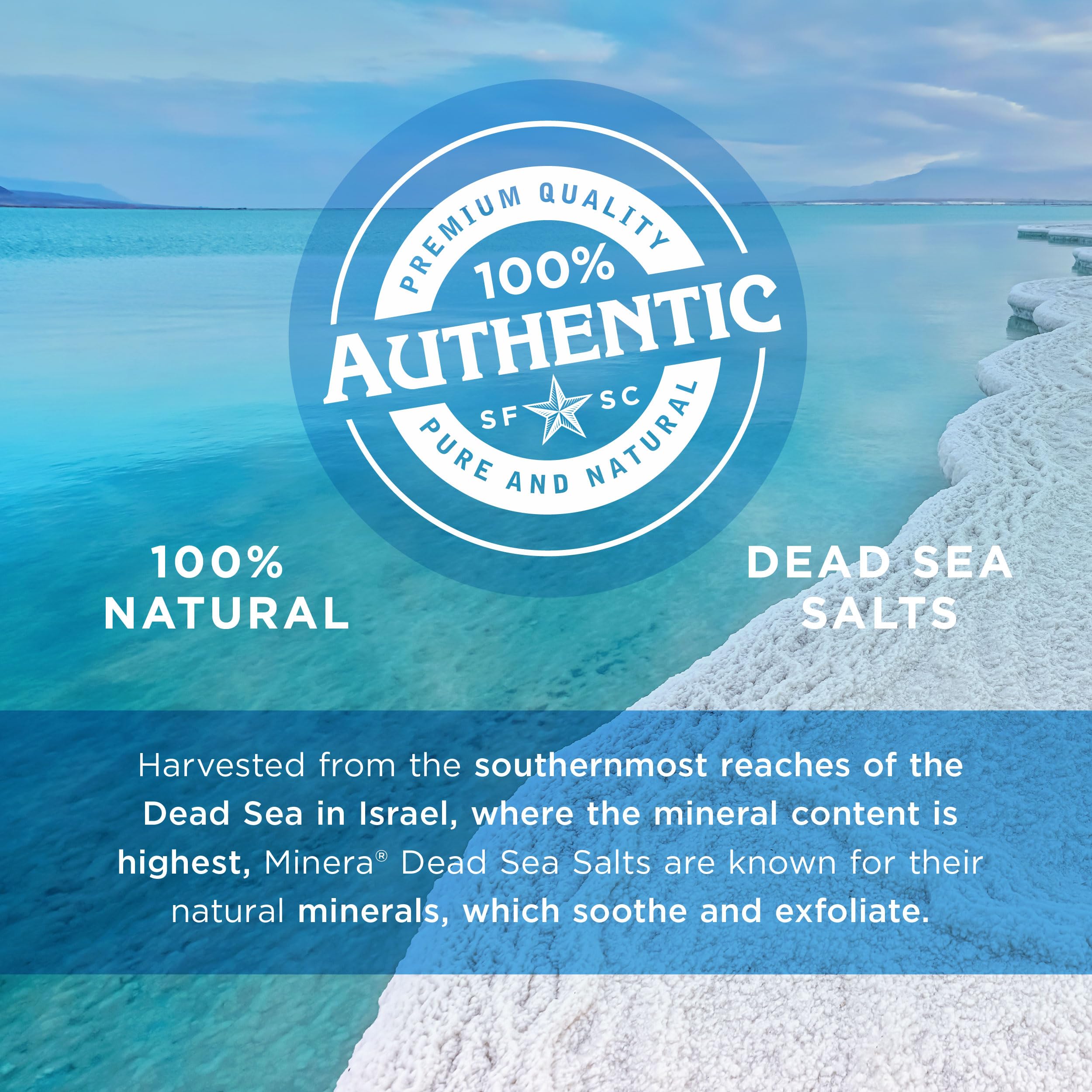 Minera Fine Grain Dead Sea Salt for Bath & Soaking – 19 lbs, Fast-Dissolving, 100% Pure & Natural, Unscented, Skin-Nourishing Bulk Sea Salt