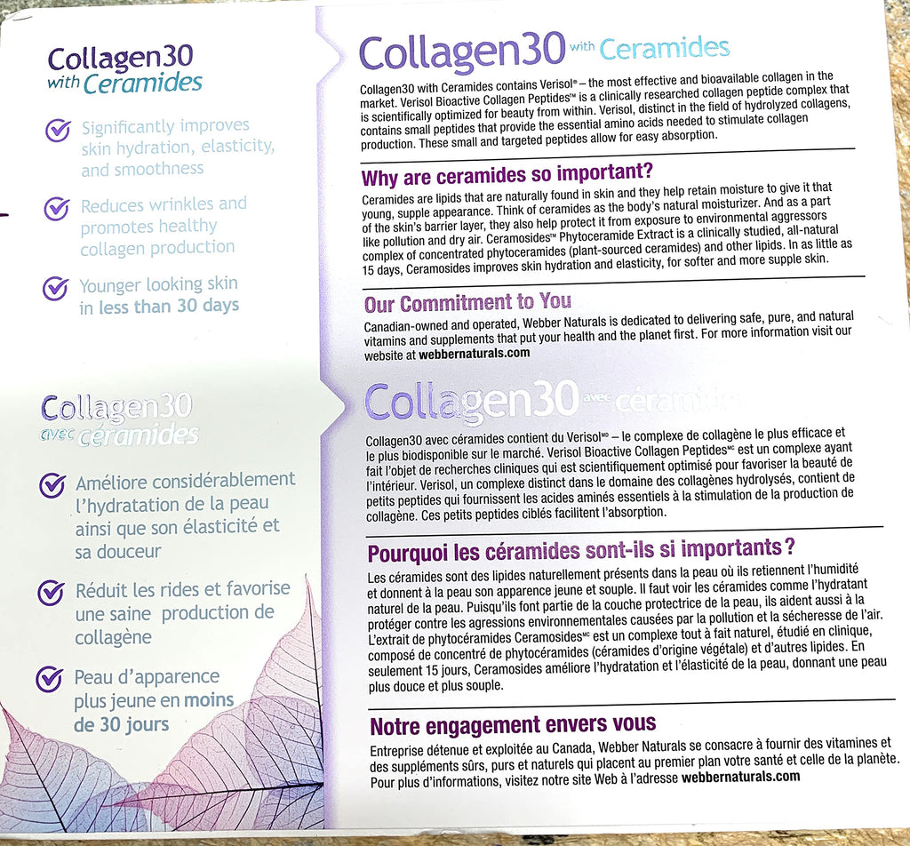 Webber Naturals Collagen 30 with Biotin and Ceramides, 200 Tablets