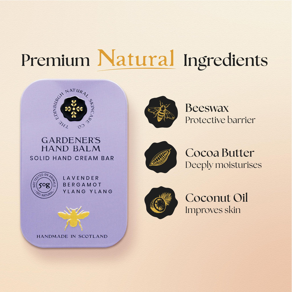 Moisturising Solid Hand Cream Bars | For Dry & Sensitive Hands | Gardeners & Queen Bee Scent | Natural Hand Cream | No Sticky Residue | Luxury Gift | Cruelty Free | Edinburgh Skincare Company