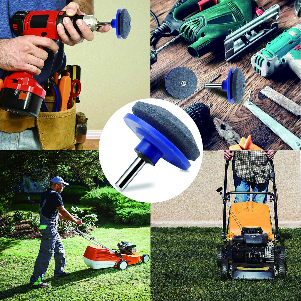 2Pcs Lawn Mower Blade Sharpener for Fast and Easy Multi Tool Blade Sharpener Garden Tools for Garden Universal for Most Lawnmower Blade Sharpener Garden Tool Sharpener UK For Rotary Lawn Axe Sharpener