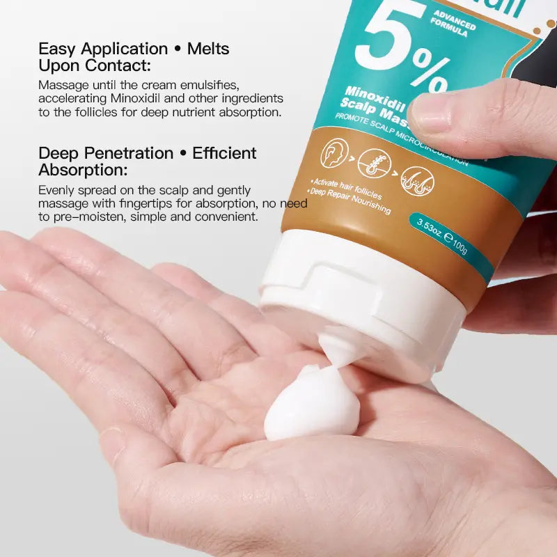 [BUY 1 GET 1 FREE]KÖRMESIC 5% Minoxidil Hair Growth Scalp Massage Cream with Keratin & Ginger for Men Women Prevents Loss Repairs Follicles Promotes Fast Regrowth Strengthens Roots Buy 1 Get 1 Free