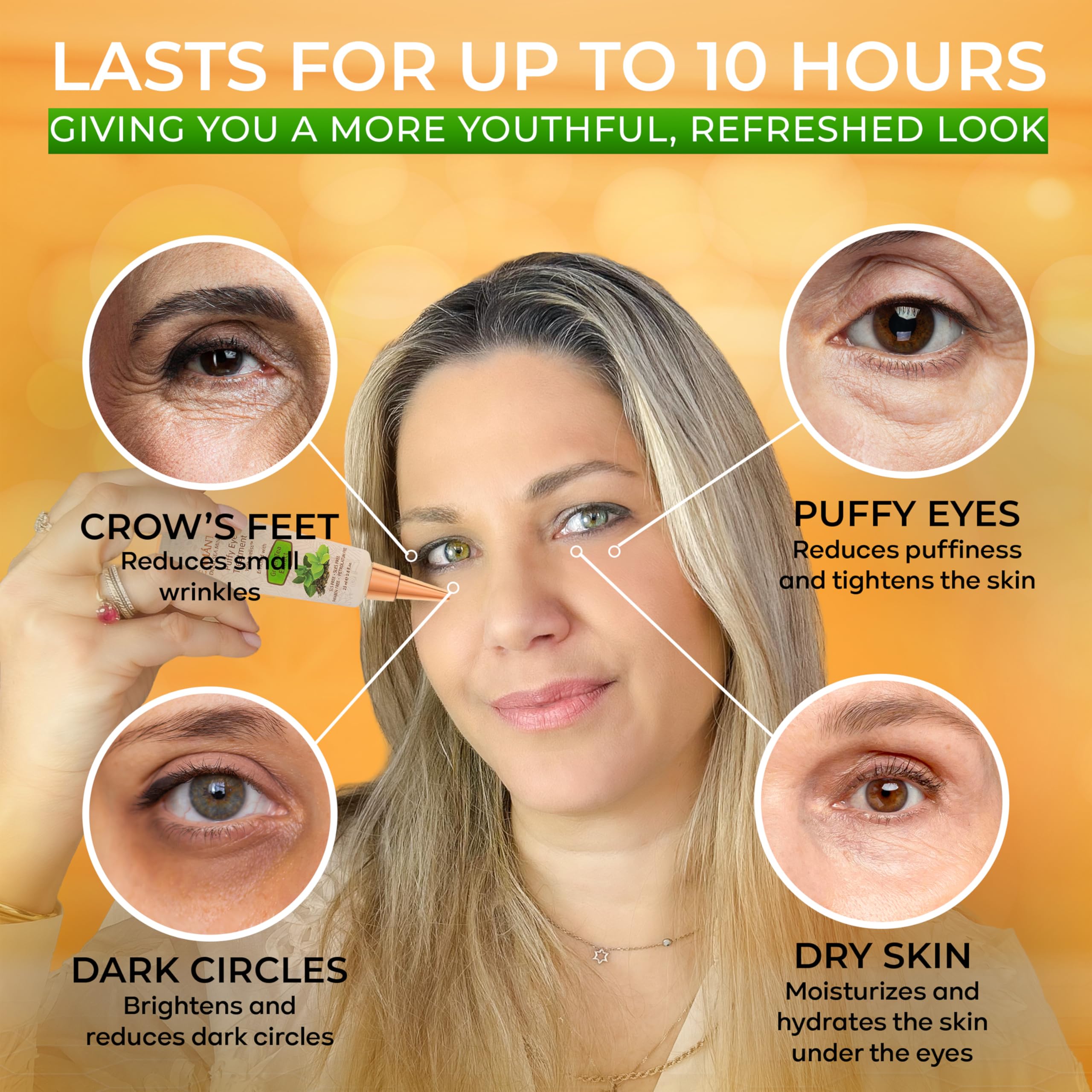 Puffy Eye Treatment Instant results – Naturally Eliminate Wrinkles, Puffiness, Dark Circle and Bags in Minutes – Hydrating Eye Cream w/ Green Tea Extract, Dead Sea Minerals by SEAMANTIKA – .8 fl.oz.