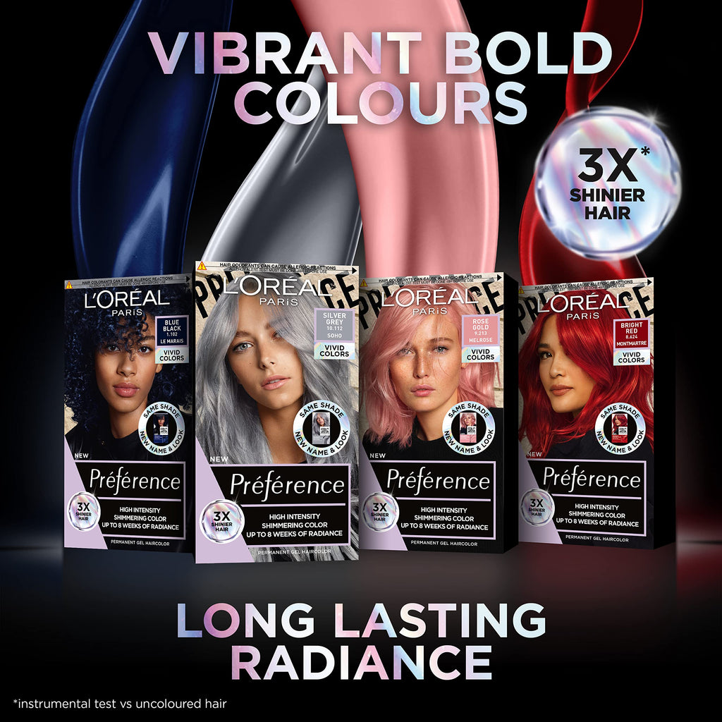 L'Oreal Paris Preference Permanent Luminous Hair Colour, 8.624 Bright Red