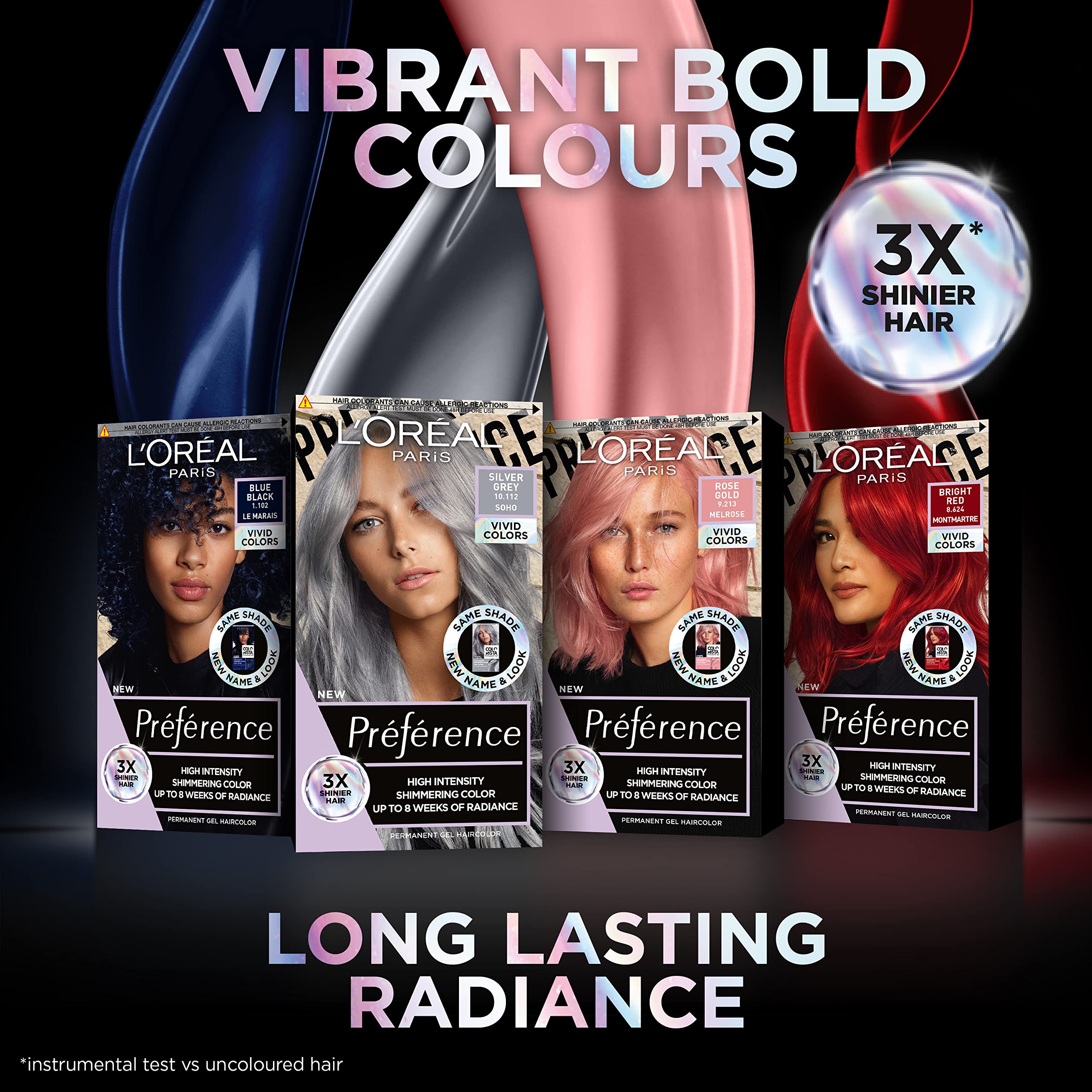 L'Oreal Paris Preference Permanent Luminous Hair Colour, 8.624 Bright Red