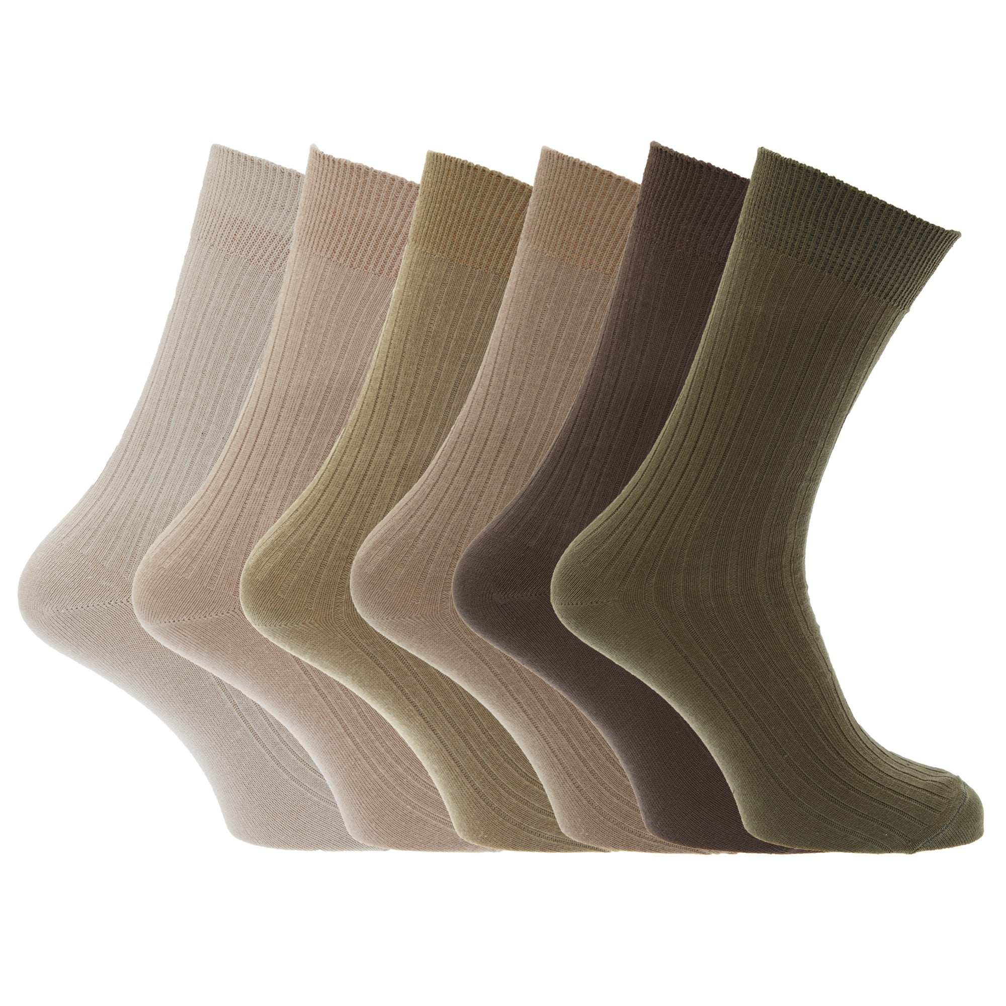 Mens 100% Cotton Ribbed Classic Socks (Pack Of 6) (UK Shoe 6-11, EUR 39-45) (Black)