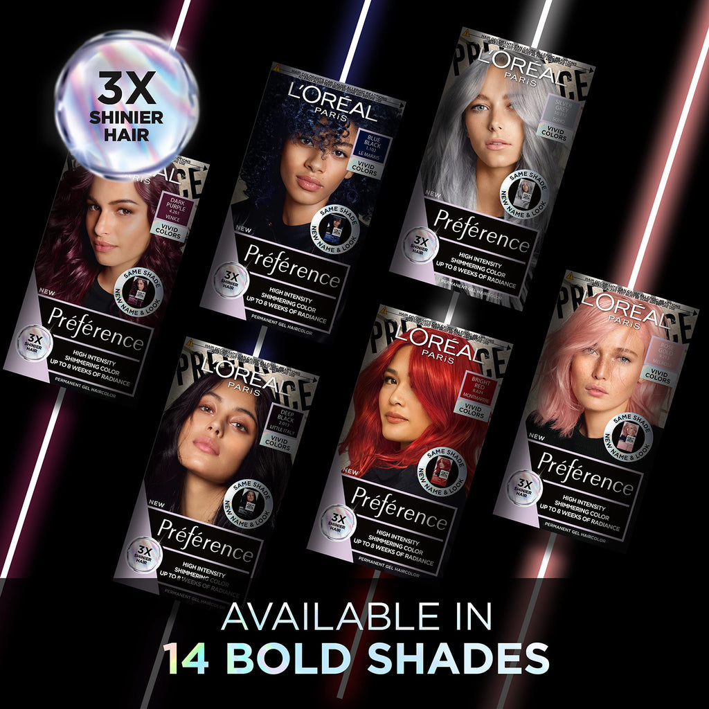 L'Oreal Paris Preference Permanent Luminous Hair Colour, 8.624 Bright Red