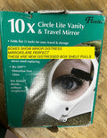 Floxite Circle Lighted and folding Vanity & Travel 10x Mirror (Pack of 1)