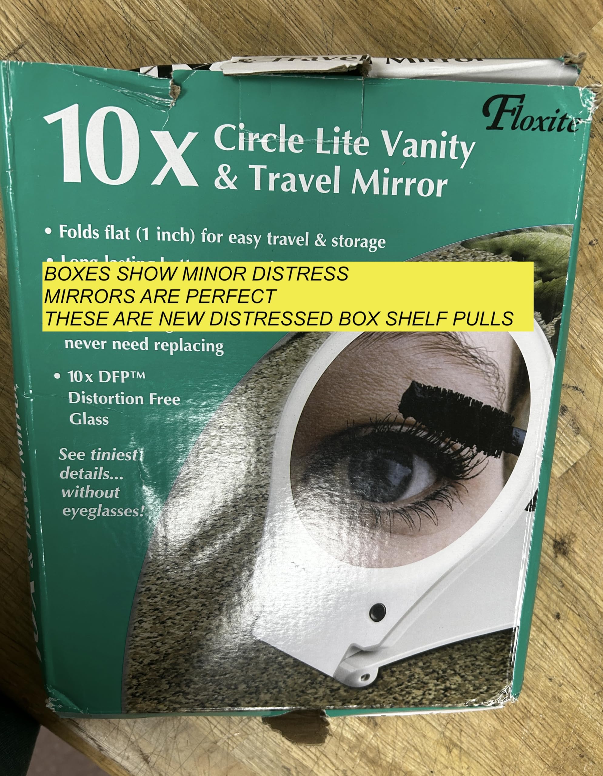 Floxite Circle Lighted and folding Vanity & Travel 10x Mirror (Pack of 1)