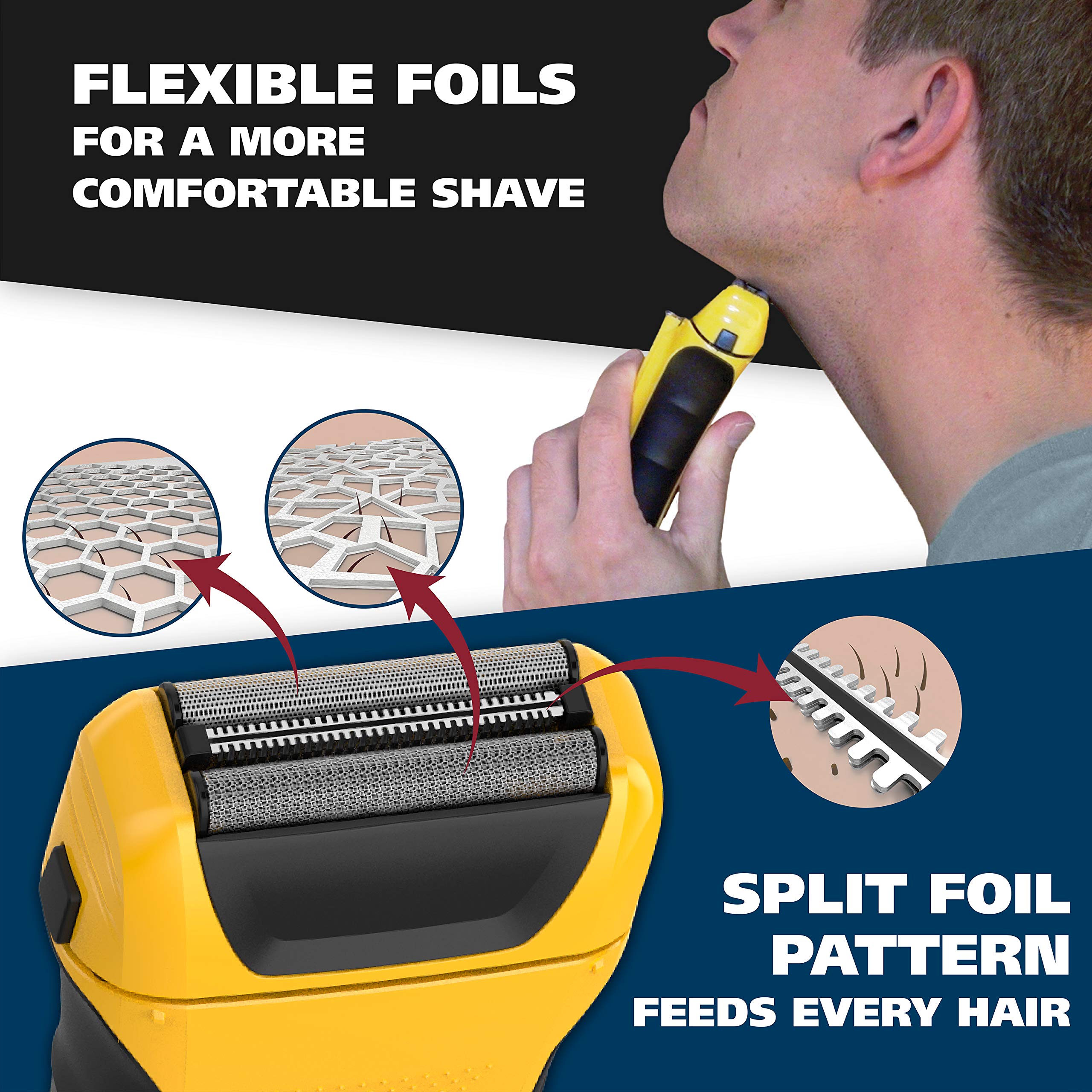 Wahl Lifeproof Lithium Ion Foil Shaver – Waterproof Rechargeable Electric Razor with Precision Trimmer for Men’s Beard Shaving, Trimming, & Grooming with Quick Charge – Model 7061-100