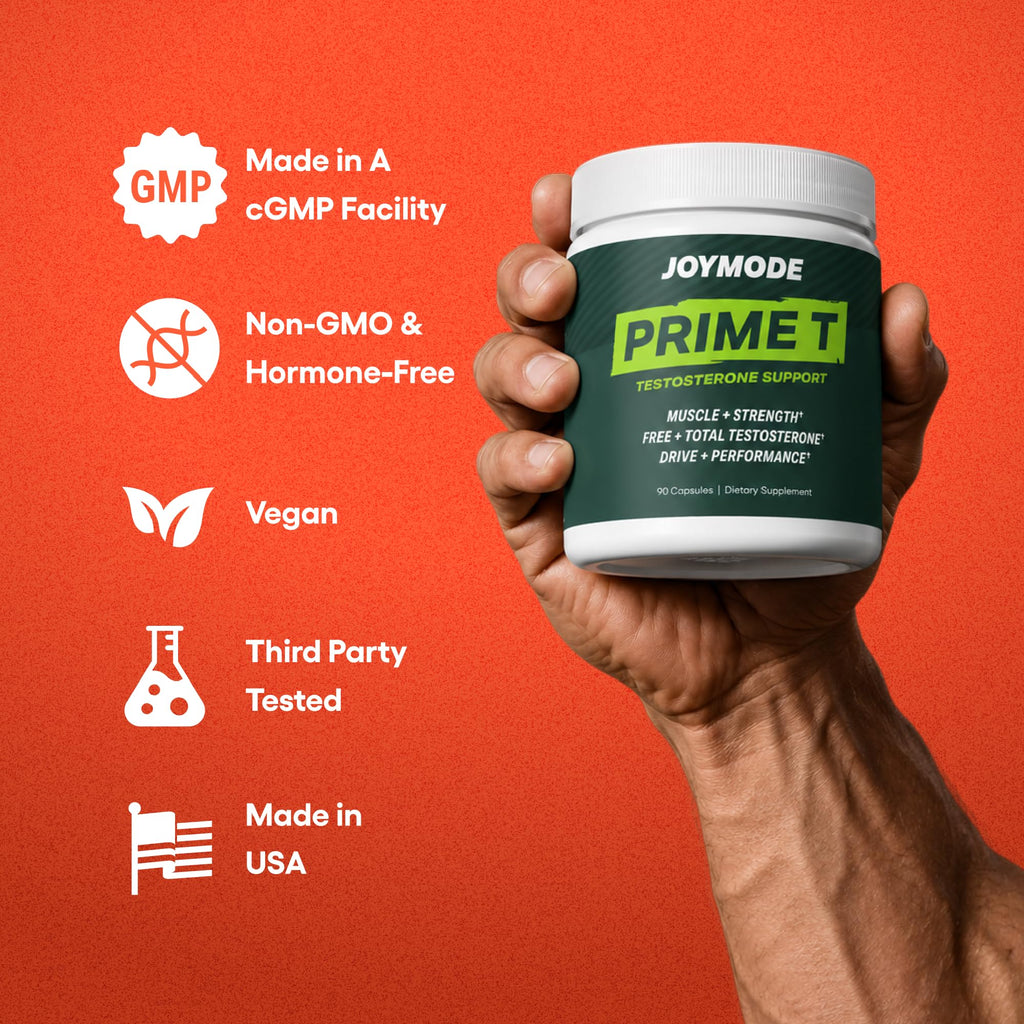 JOYMODE Testosterone Booster for Men for Energy, Strength & Vitality – Premium Testosterone Supplement with KSM-66 Ashwagandha, DIM, Zinc, Magnesium & Boron – 90 Capsules