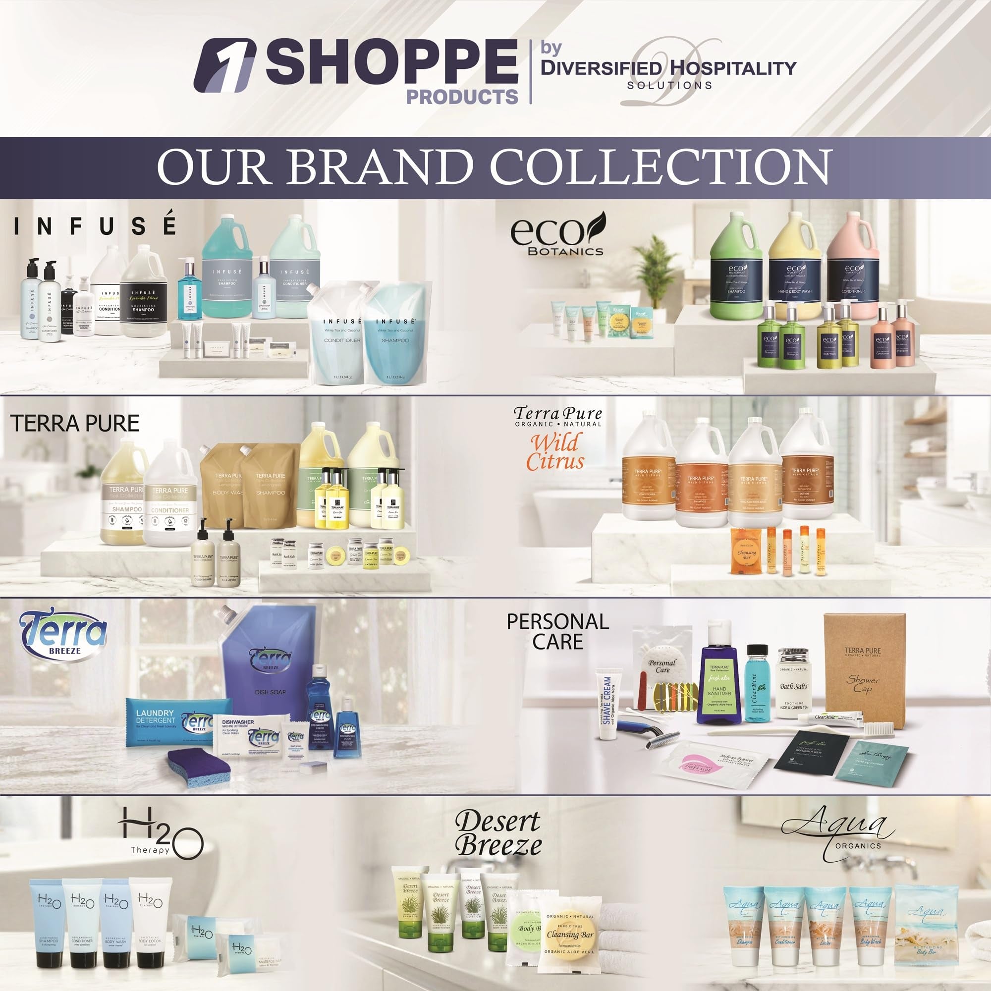 Aqua Organics Hotel Soaps & Toiletries Bulk Set | 1-Shoppe Amenities Kit | 1oz Shampoo & Conditioner, Body Wash, Lotion, 1oz Bar Soap | Travel Size | 75 Pieces