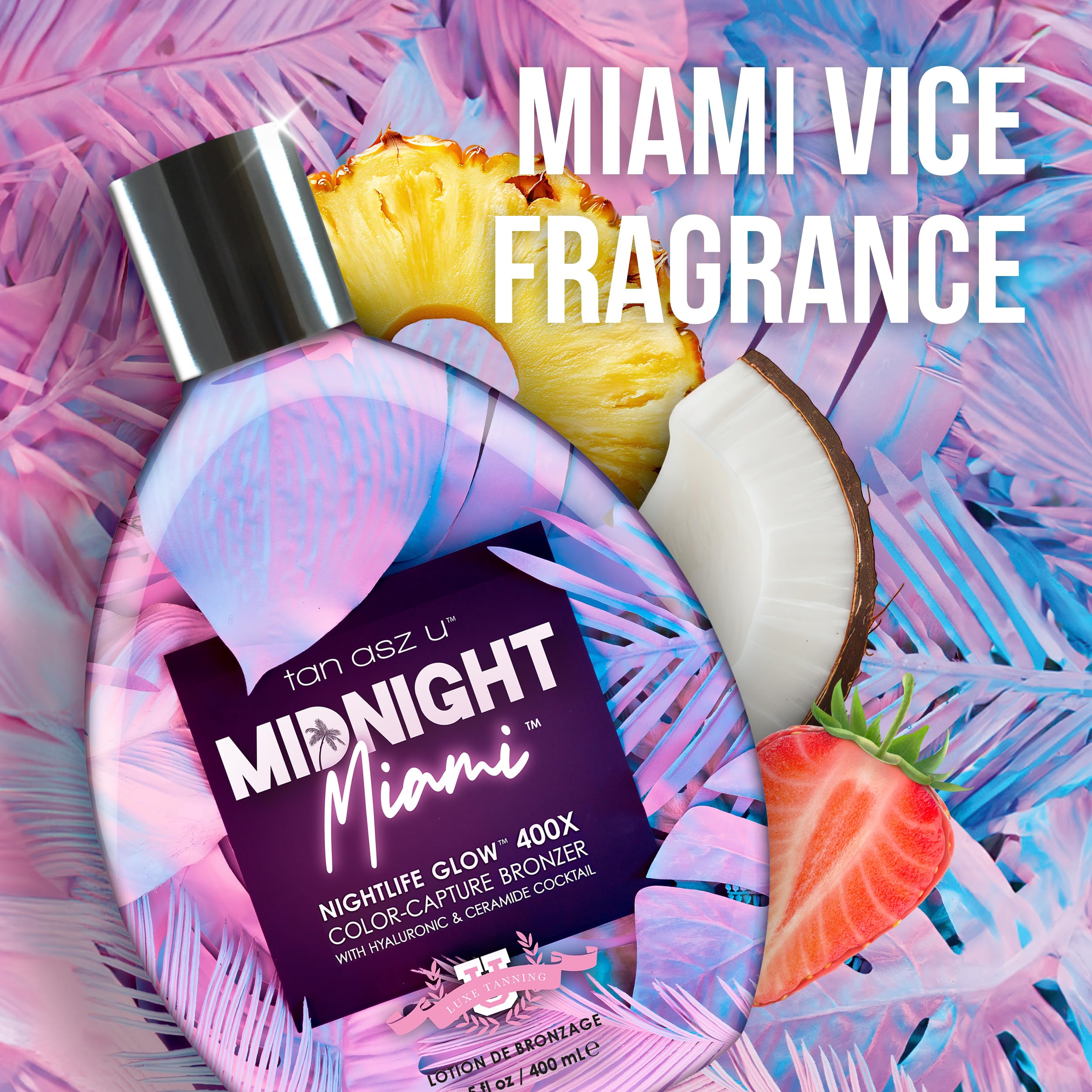 Tan Asz U Midnight Miami 400X Bronzer Indoor Tanning Lotion, 13.5 Fl Oz