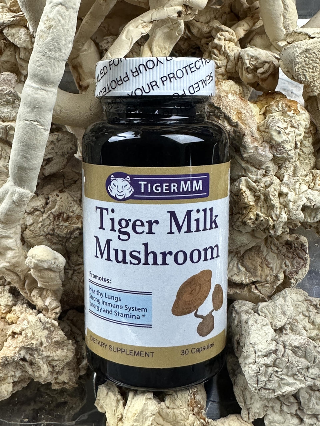 Tiger Milk Mushroom (Lignosus rhino.) USA, Lung Respiratory Immune Support 450mg capsule