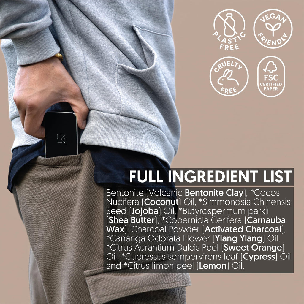 LOW-KEY® Hair Clay Wax Firm Hold | Matte Texture | 100% Natural & Organic Certified | Adds Volume on Dry Hair, Firm Hold on Damp Hair | Vegan & Plastic-Free | For Men & Women | 40 ml