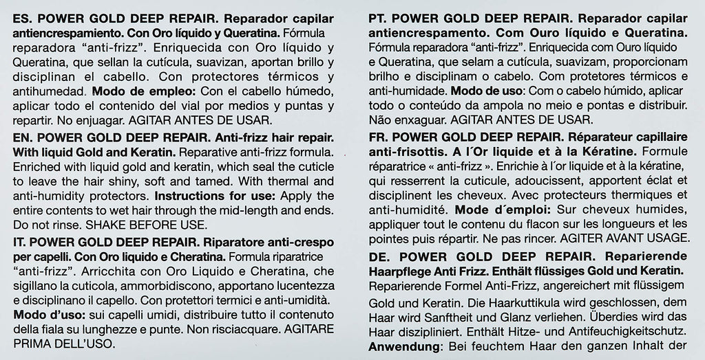 Tahe Botanic Power Gold Anti-Frizz Deep Repair Hair Treatment 6x10ML