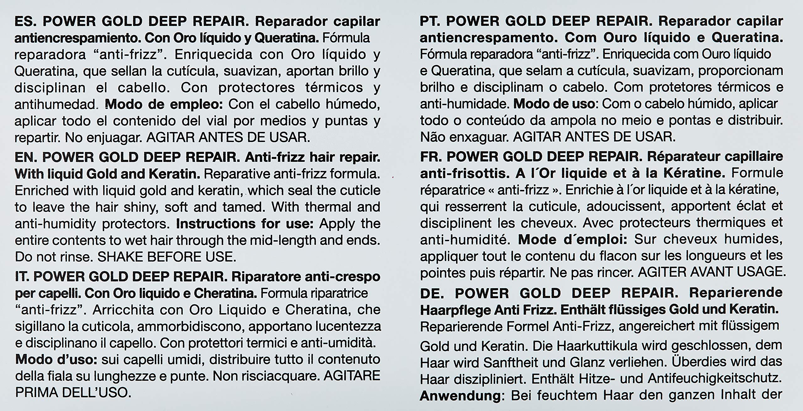 Tahe Botanic Power Gold Anti-Frizz Deep Repair Hair Treatment 6x10ML