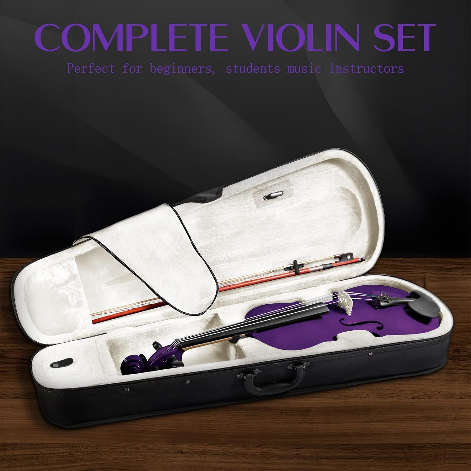 16 Inch Acoustic Viola Set, Beginner Handmade Varnish Solid Wood Viola for Adult