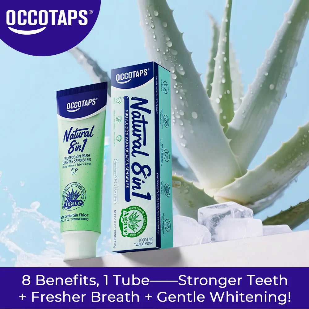 #Summervibes OCCOTAPS Agave Natural Herbal Toothpaste with Blue Agave Extract Brightens Teeth Strengthens Enamel Fluoride-Free Probiotics Mint Niacinamide - Oral