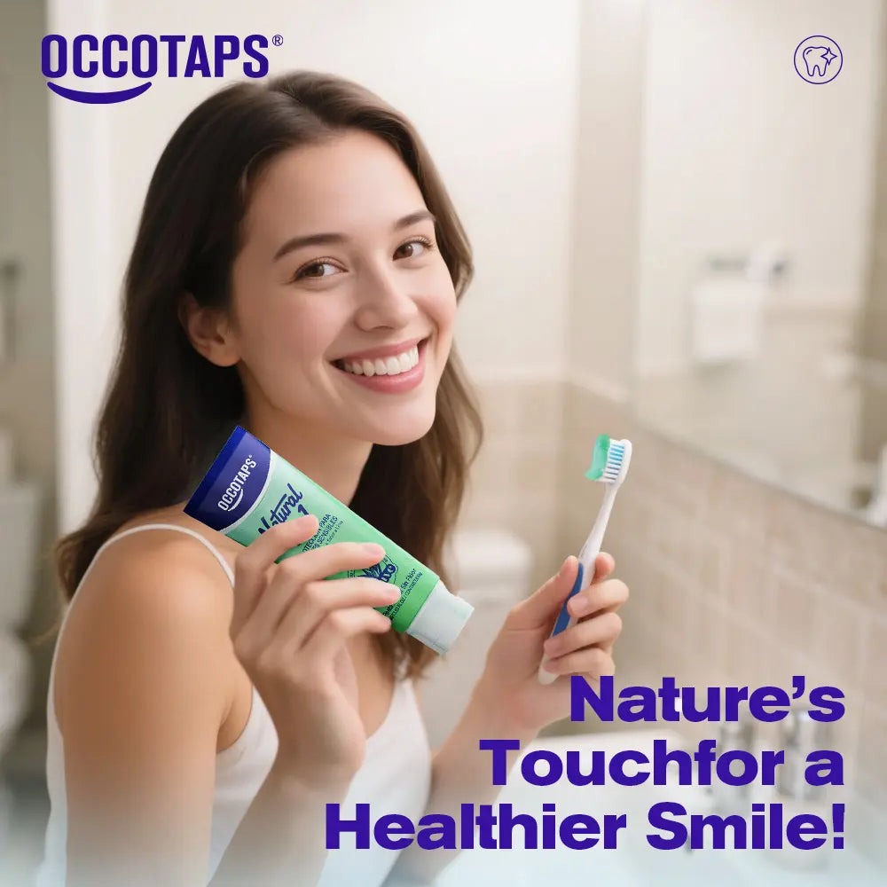 #Summervibes OCCOTAPS Agave Natural Herbal Toothpaste with Blue Agave Extract Brightens Teeth Strengthens Enamel Fluoride-Free Probiotics Mint Niacinamide - Oral