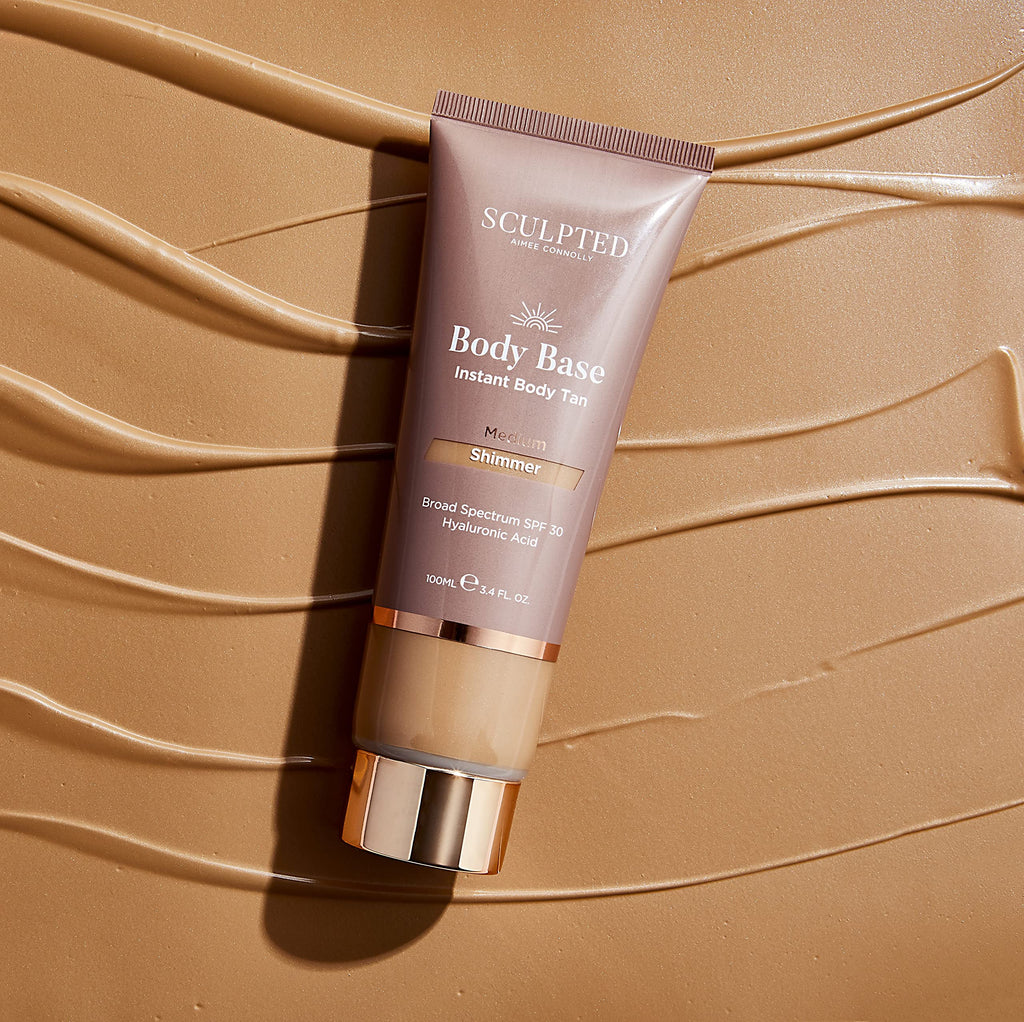 Body Base Instant Tan from Sculpted by Aimee Connolly 100ml - Water-Resistant, Hydrating, Luminous Lotion with SPF30 for an Instant Natural Tan (Medium Matte)