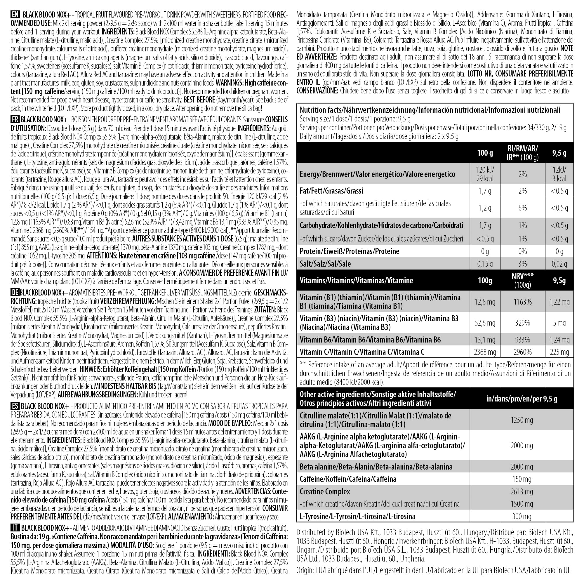 Biotech Combinación De Multivitaminas Y Minerales 300 g