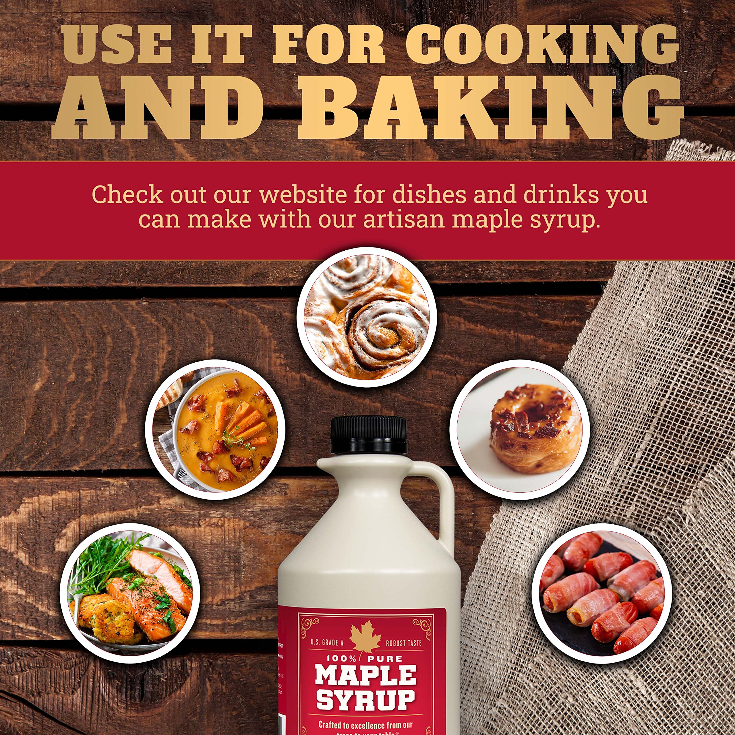 Grade B Maple Syrup 32 Oz Jug – 100% Pure Maple Syrup (Now Grade A Dark) Bold, Robust Flavor – Artisan Maple Syrup Gift – USA-Made Breakfast Syrups & Toppings by Lincoln County Reserve