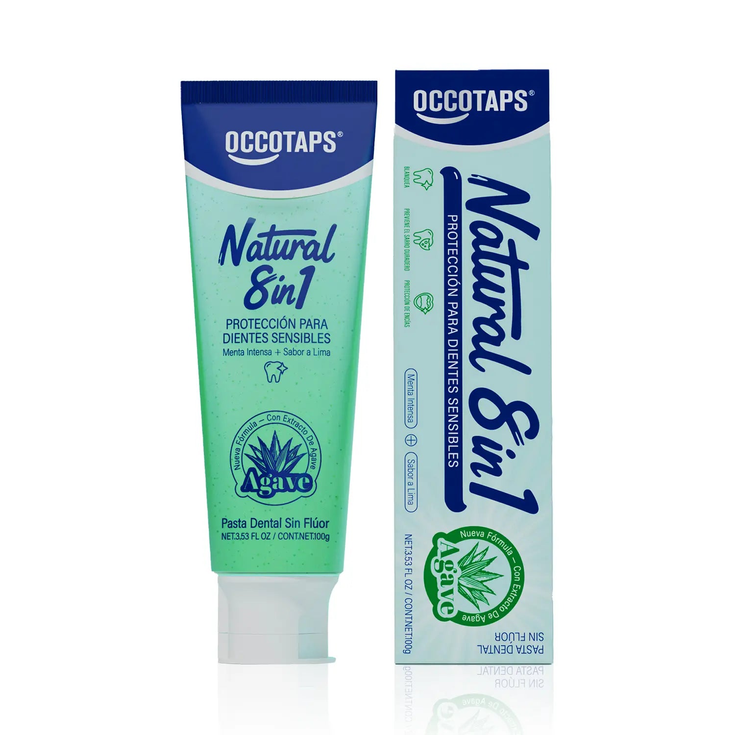 #Summervibes OCCOTAPS Agave Natural Herbal Toothpaste with Blue Agave Extract Brightens Teeth Strengthens Enamel Fluoride-Free Probiotics Mint Niacinamide - Oral