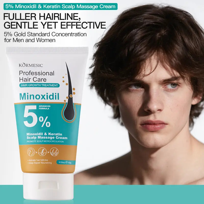 [BUY 1 GET 1 FREE]KÖRMESIC 5% Minoxidil Hair Growth Scalp Massage Cream with Keratin & Ginger for Men Women Prevents Loss Repairs Follicles Promotes Fast Regrowth Strengthens Roots Buy 1 Get 1 Free
