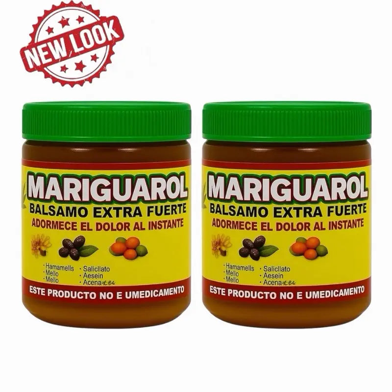 (2 Pack) Mariguarol Extra Strength Balm 125G Fast Acting Muscle Joint Relief Uso Externo for Pain Relief Uso Externo Para Dolor