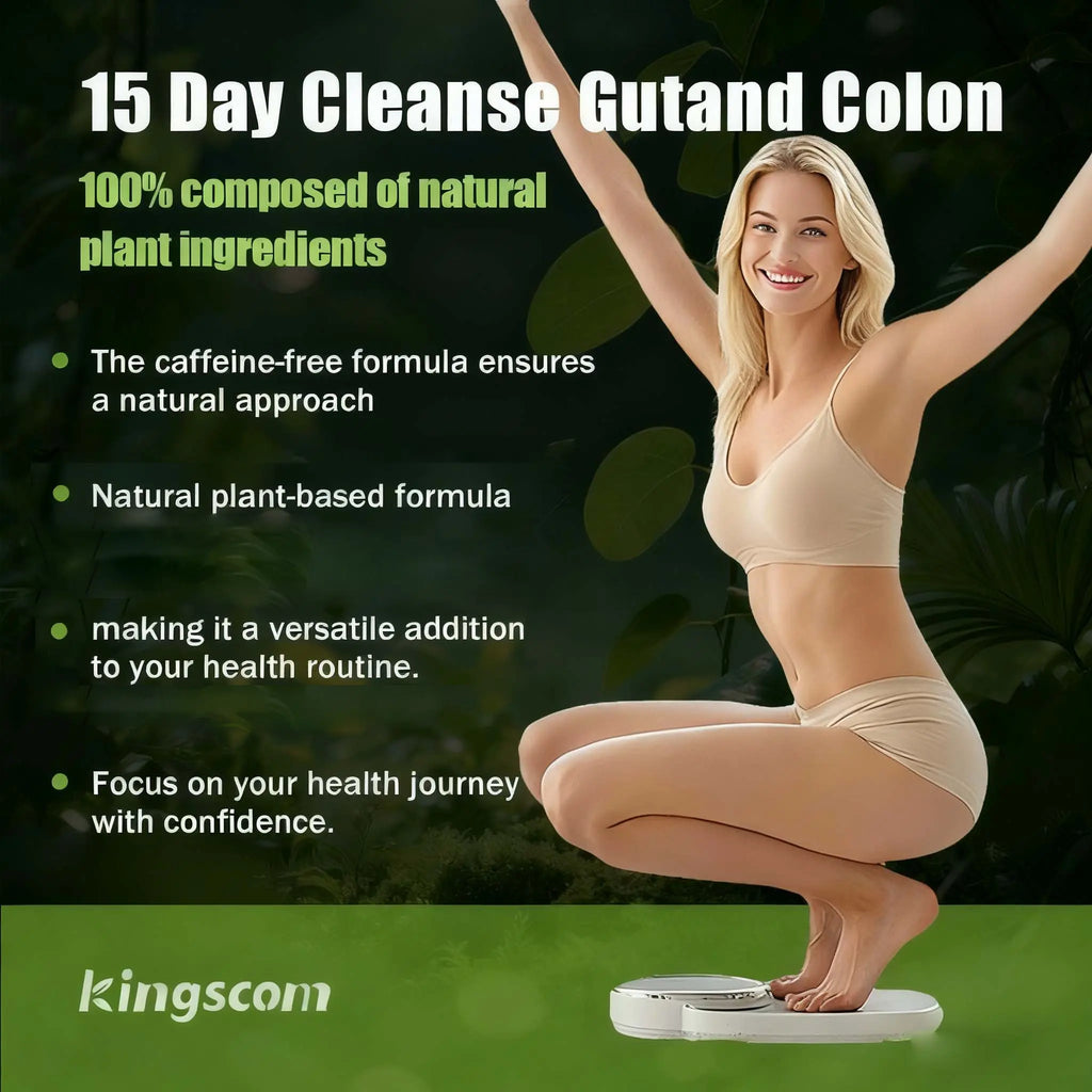 Kingscom Advanced Colon Cleanse - Gut Health & Detox Support |Gut and Colon | with Okra Fiber Formula & 60 Billion Probiotic- Support Bloating, Digestion & Immune Support for Men & Women 30 Capsules Healthcare Optimum Fitness