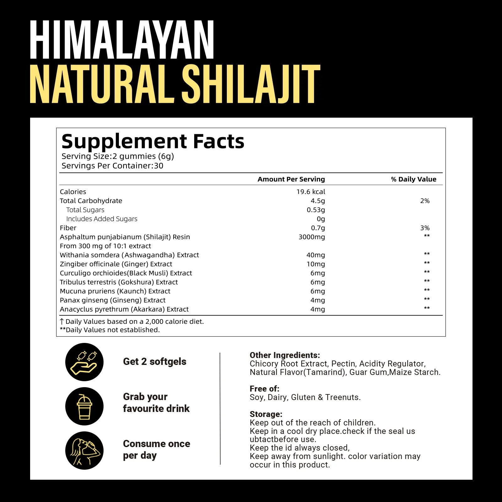 Vivonu Himalayan Shilajit Gummies | with Ashwagandha, Gokshura & Other Herbs | No Added Sugar | 60 Gummies Summervibes