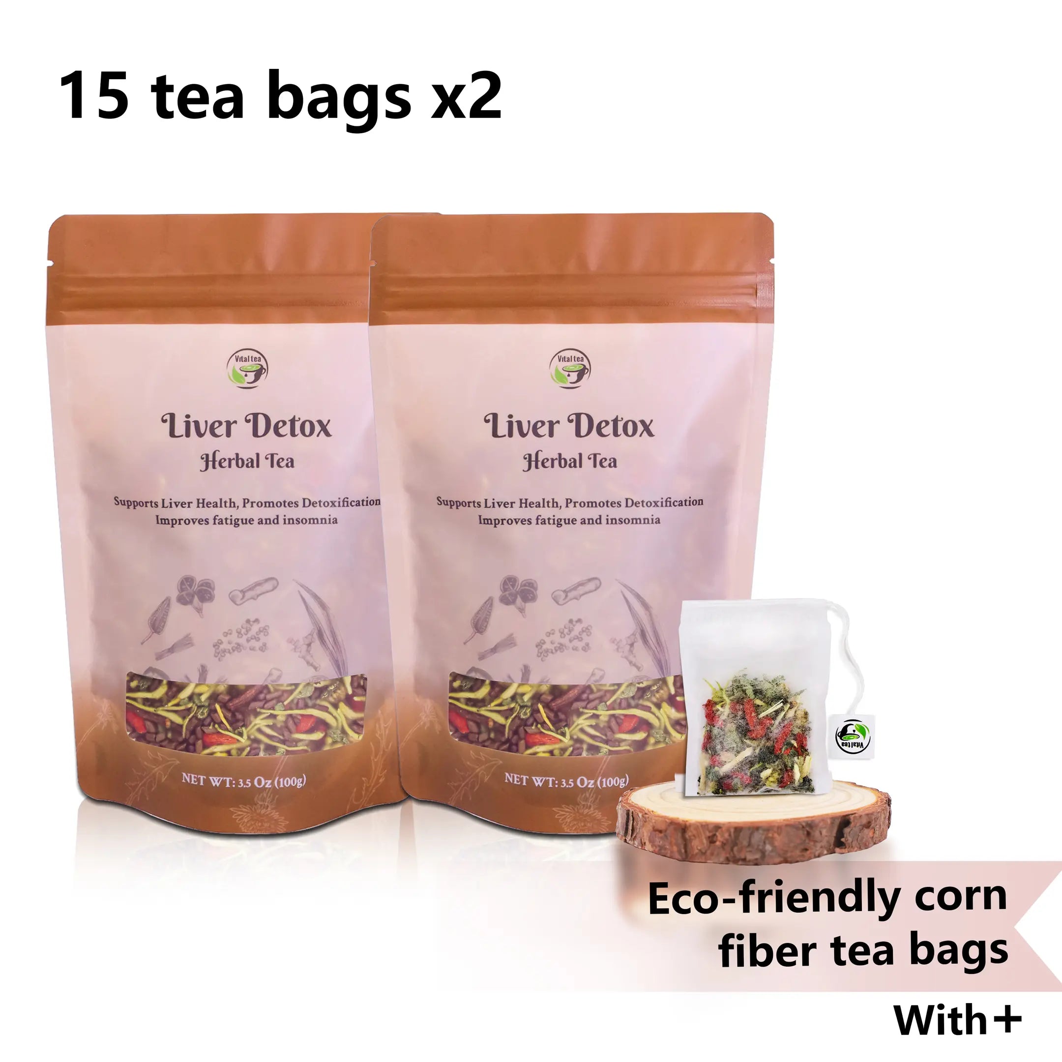 Liver Support with Milk Thistle Goji Berry Chrysanthemum - Cleanse Liver and Eyes | Organic, Natural Herbal Tea Loose Leaf (100G) Beverage | Itree · Vital-Tea