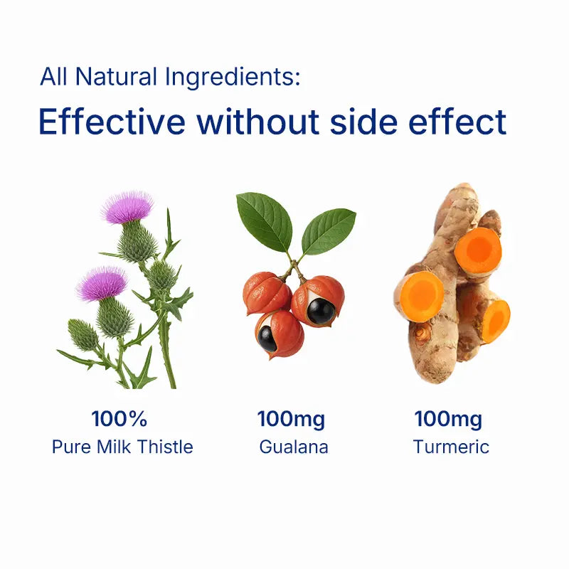 Wonderblue Wideawake Milk Thistle Tumeric & Taurine Capsules for Vitality Energy Detox 60 Veggie Capsules USA Made FDA GMP Supplement