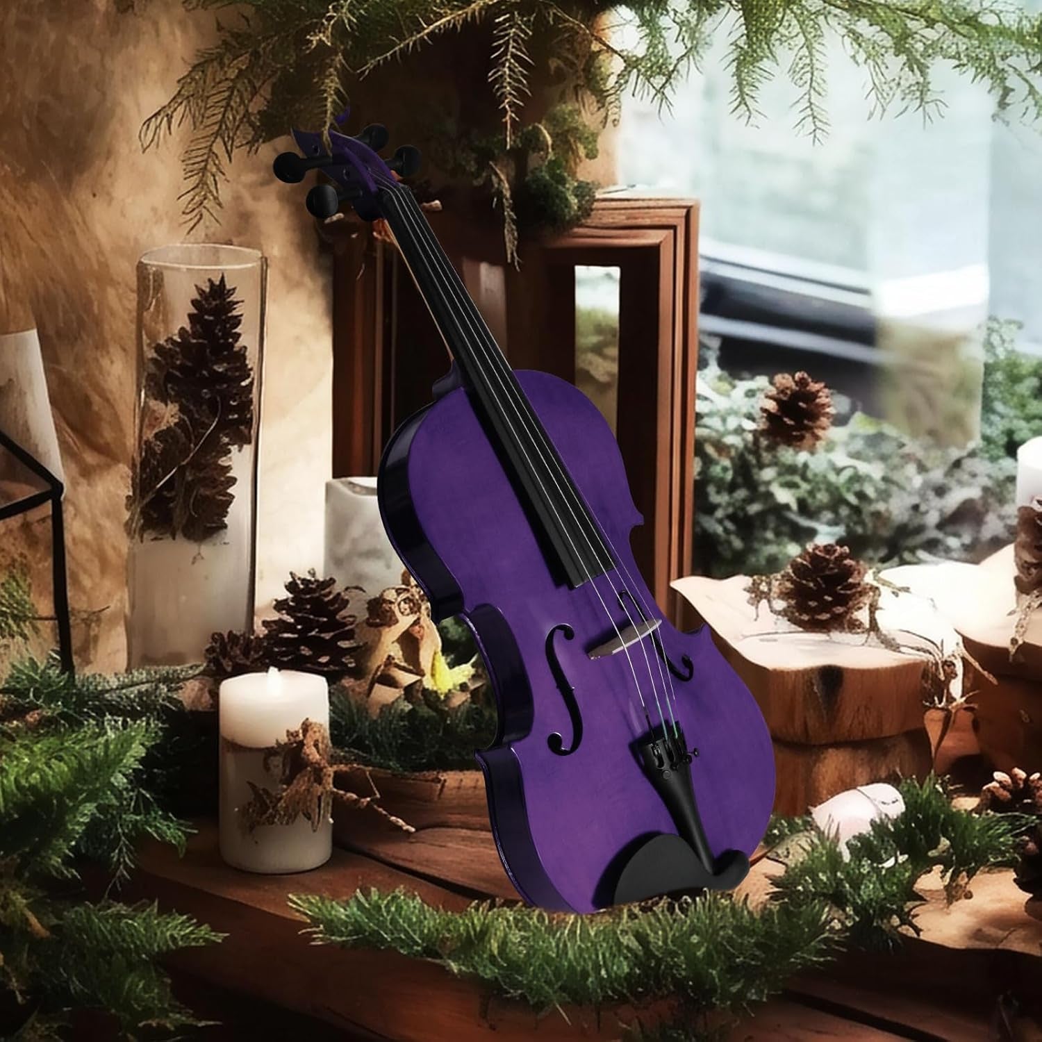 16 Inch Acoustic Viola Set, Beginner Handmade Varnish Solid Wood Viola for Adult