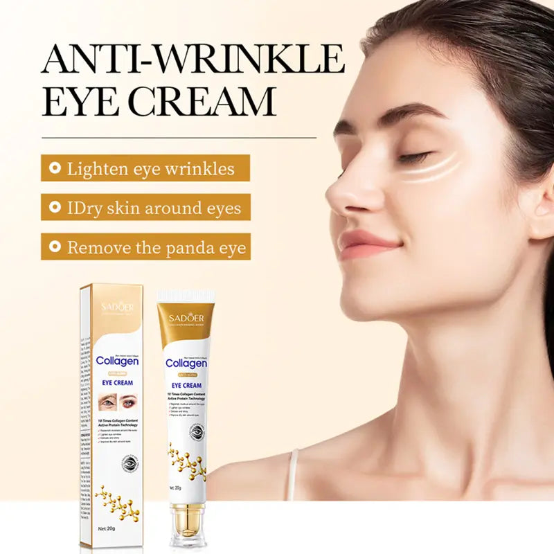 Instant Eye Bag Removal Cream Collagen Anti-Wrinkle Fade Fine Lines Firming Skin anti Dark Circle Puffiness Brighten Eye Care