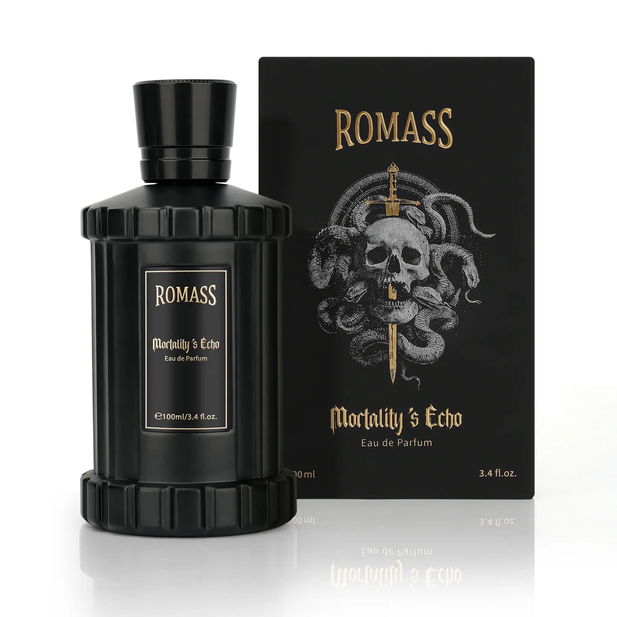ROMASS Mortality’S Echo Luxe Perfume Unisex 3.4 Oz 100 Ml Long Lasting 8+ Hours with Rum Coffee Vetiver & Sandalwood Notes in Black Bottle #Summervibes