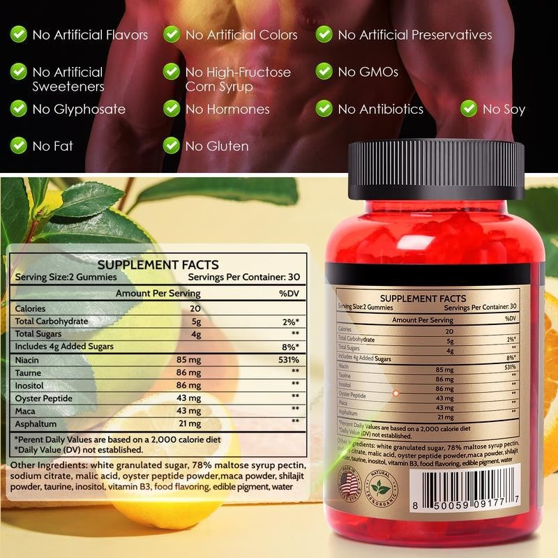 LOTINLAB BOOST GUMMY - Daily Dietary Supplement for Strength with Vitamin B3, Oy